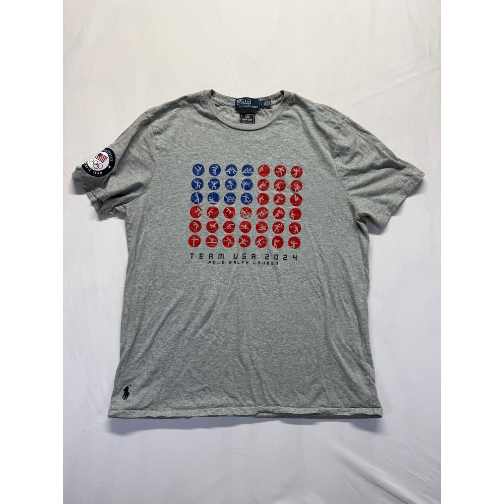 Polo Ralph Lauren Team USA 2024 Summer Olympics T Shirt Mens Large Gray Graphic